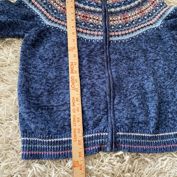 Tiara International Women's Fair Isle Nordic Zip Front Cardigan Sweater - Picture 5 of 15